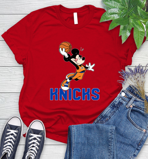 NBA Basketball New York Knicks Cheerful Mickey Mouse Shirt Women's T-Shirt 11