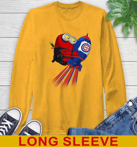 MLB Baseball Chicago Cubs Deadpool Minion Marvel Shirt Long Sleeve T-Shirt 2