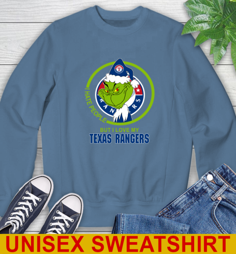 Texas Rangers MLB Christmas Grinch I Hate People But I Love My Favorite Baseball Team Sweatshirt 8
