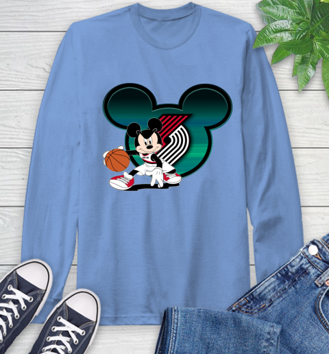 NBA Portland Trail Blazers Mickey Mouse Disney Basketball Long Sleeve T-Shirt 11