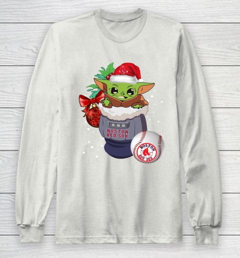 Boston Red Sox Christmas Baby Yoda Star Wars Funny Happy MLB Long Sleeve T-Shirt 12