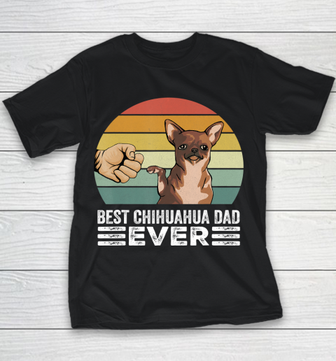 Father gift shirt Vintage Retro Best Chihuahua Dad Ever Dog Lover Gift T Shirt Youth T-Shirt