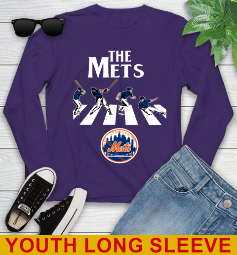 MLB Baseball New York Mets The Beatles Rock Band Shirt Youth Long Sleeve 4
