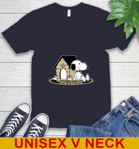 NFL Football New Orleans Saints Snoopy The Peanuts Movie Shirt V-Neck T-Shirt 3