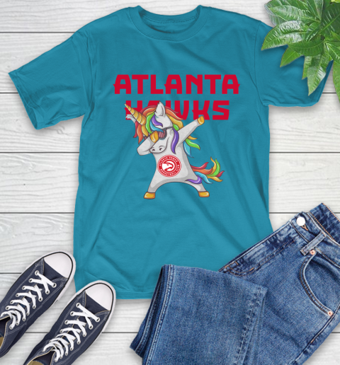 Atlanta Hawks NBA Basketball Funny Unicorn Dabbing Sports T-Shirt 8