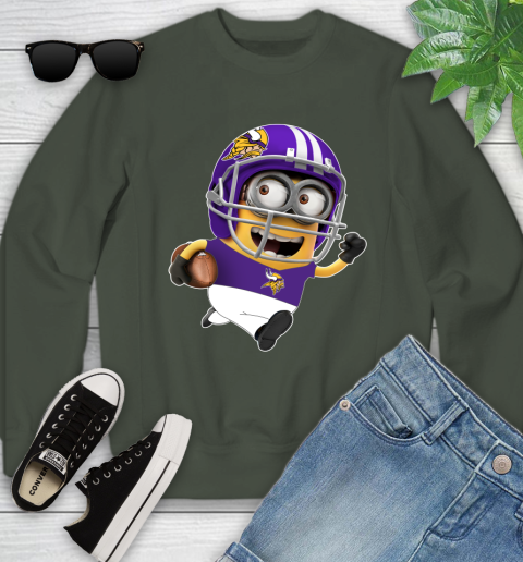 NFL Minnesota Vikings Minions Disney Football Sports Youth Sweatshirt 10