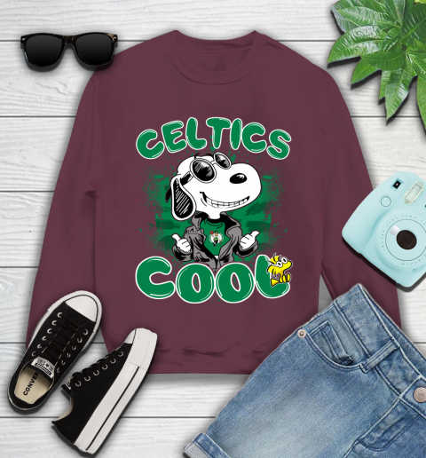 NBA Basketball Boston Celtics Cool Snoopy Shirt Youth Sweatshirt 3