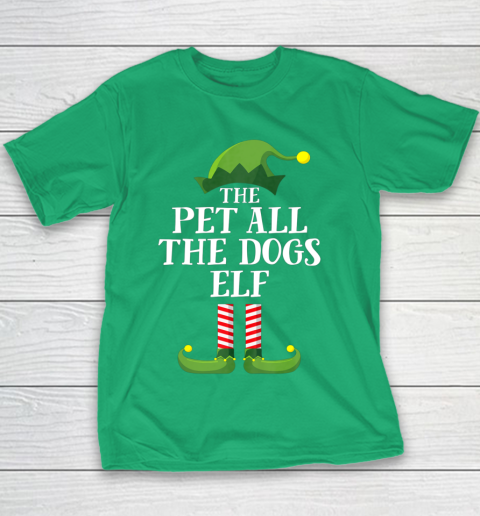 Pet All The Dogs Elf Matching Family Group Christmas Pajama Youth T-Shirt 3