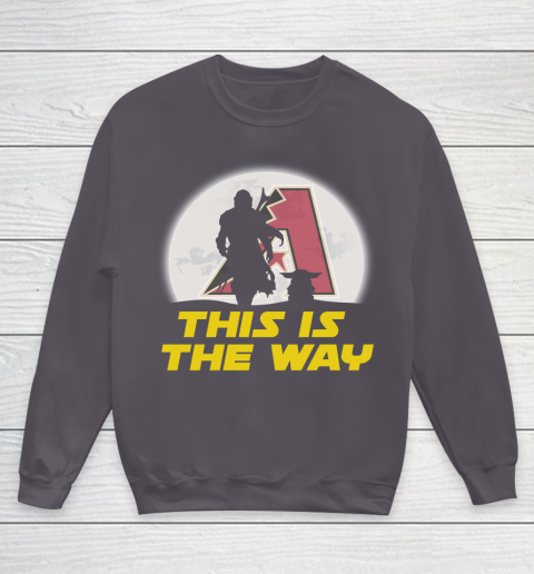 Arizona Diamondbacks MLB Baseball Star Wars Yoda And Mandalorian This Is The Way Youth Sweatshirt 5