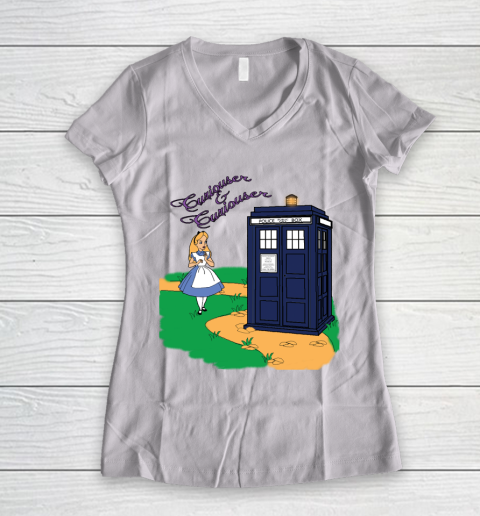 Doctor Who Shirt Curiouser Women's V-Neck T-Shirt