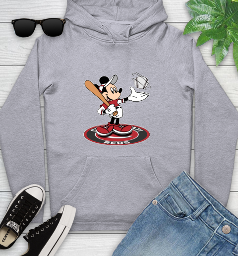 MLB Baseball Cincinnati Reds Cheerful Mickey Disney Shirt Youth Hoodie 7 MLB Baseball Cincinnati Reds Cheerful Mickey Disney Shirt Youth Hoodie - Image 7