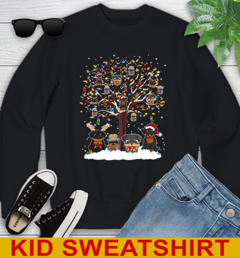 Rottweiler dog pet lover light christmas tree shirt 109
