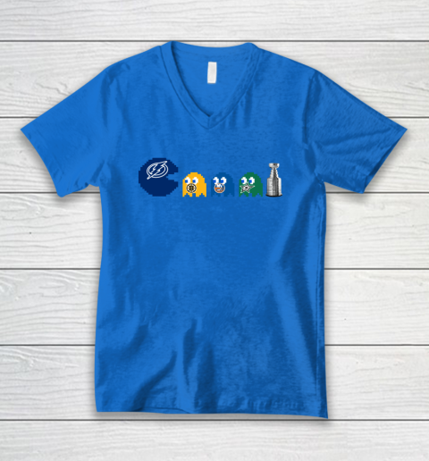 Tampa Bay Lightning x Pacman Create History For Stanley Cup V-Neck T-Shirt 6