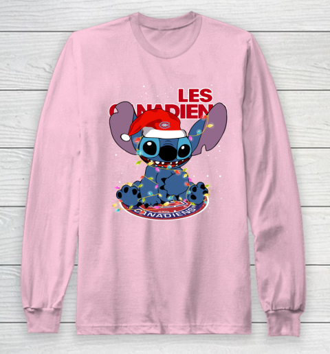 Montreal Canadiens NHL Hockey noel stitch Christmas Long Sleeve T-Shirt 6
