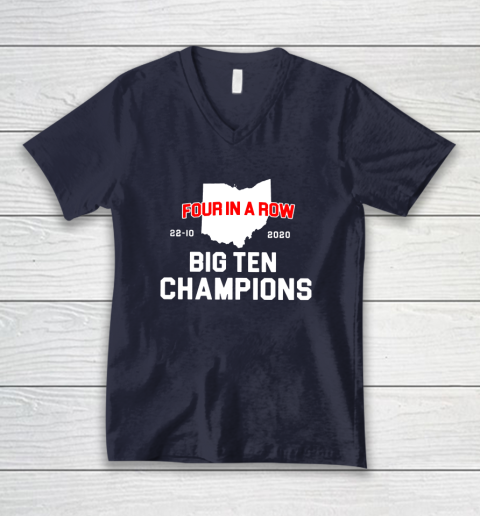 Big Ten Champions Four in a Row 2020 V-Neck T-Shirt 2