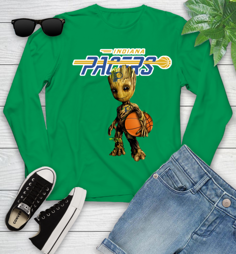 Indiana Pacers NBA Basketball Groot Marvel Guardians Of The Galaxy Youth Long Sleeve 6