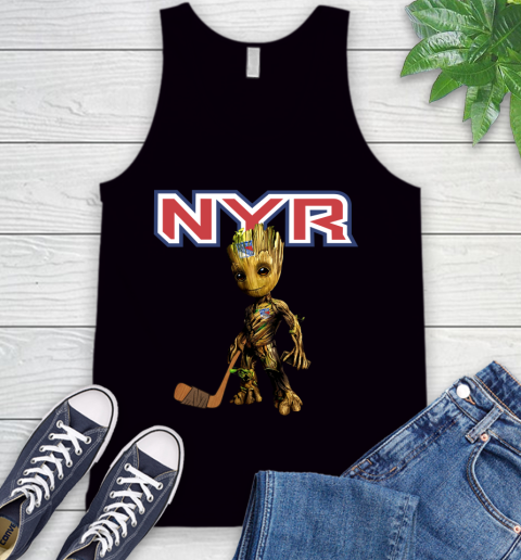 New York Rangers NHL Hockey Groot Marvel Guardians Of The Galaxy Tank Top 2