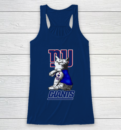 NFL Football My Cat Loves New York Giants Racerback Tank 6