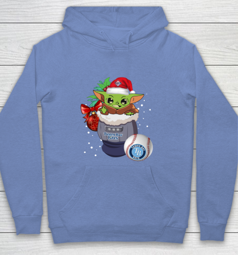 Tampa Bay Rays Christmas Baby Yoda Star Wars Funny Happy MLB Youth Hoodie 10