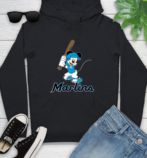 MLB Baseball Miami Marlins Cheerful Mickey Mouse Shirt Youth Hoodie