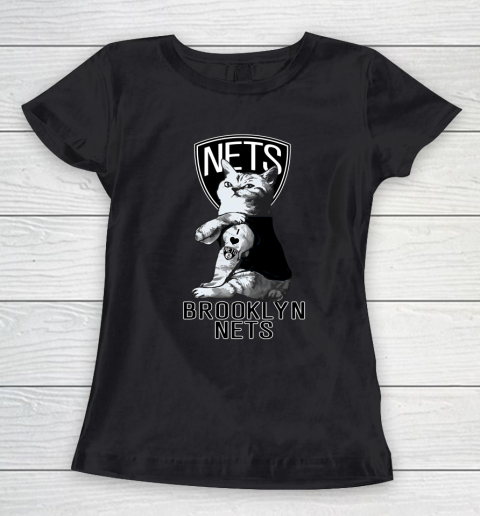 NBA Basketball My Cat Loves Brooklyn Nets Women's T-Shirt