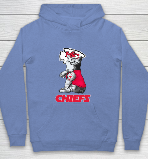 NFL Football My Cat Loves Kansas City Chiefs Youth Hoodie 8