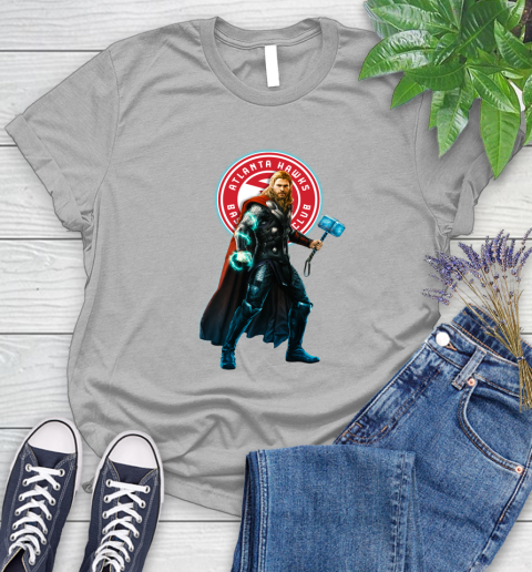 NBA Thor Avengers Endgame Basketball Atlanta Hawks Women's T-Shirt 5