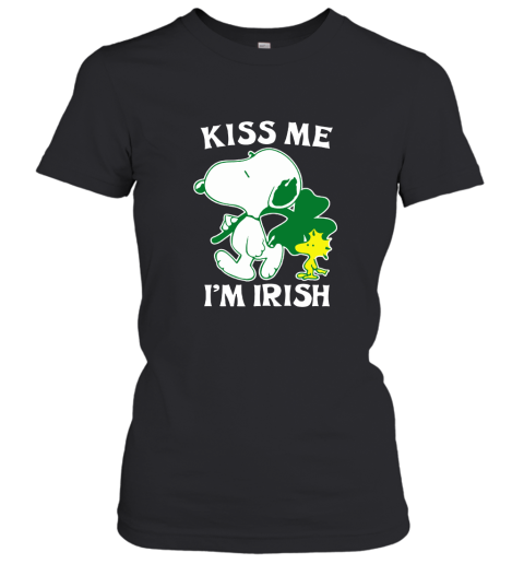 Snoopy And Woodstock Kiss Me I'm Irish St. Patrick's Day Women's T-Shirt