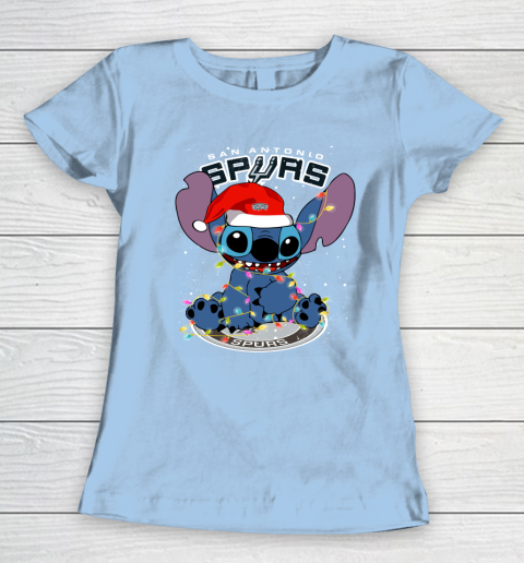 San Antonio Spurs NBA noel stitch Basketball Christmas Women's T-Shirt 4