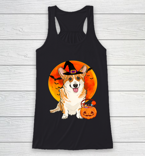 Dog Halloween Pembroke Welsh Corgi Jack O Lantern Pumpkin T Shirt.6YS5TYUNC4 Racerback Tank