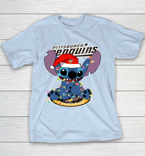 Pittsburgh Penguins NHL Hockey noel stitch Christmas Youth T-Shirt 4