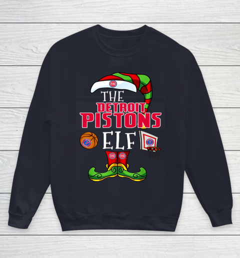 Detroit Pistons Christmas ELF Funny NBA Youth Sweatshirt 2