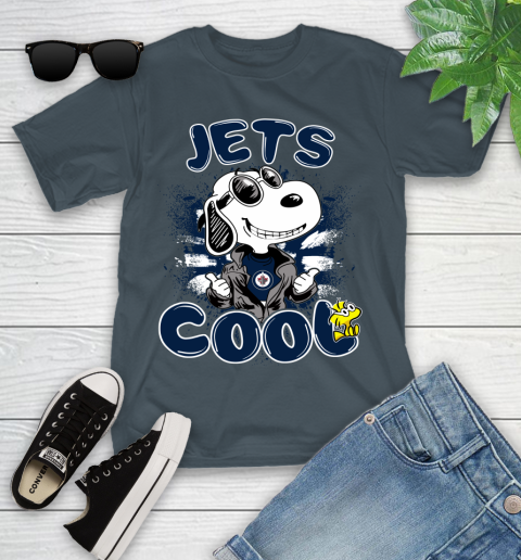 NHL Hockey Winnipeg Jets Cool Snoopy Shirt Youth T-Shirt 9