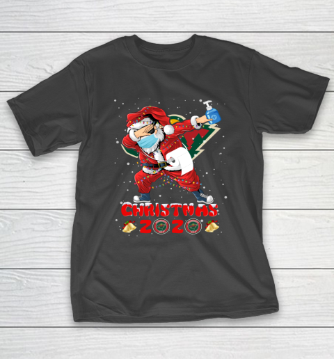 Minnesota Wild Funny Santa Claus Dabbing Christmas 2020 NHL T-Shirt