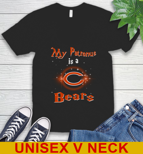 NFL Football Harry Potter My Patronus Is A Chicago Bears V-Neck T-Shirt