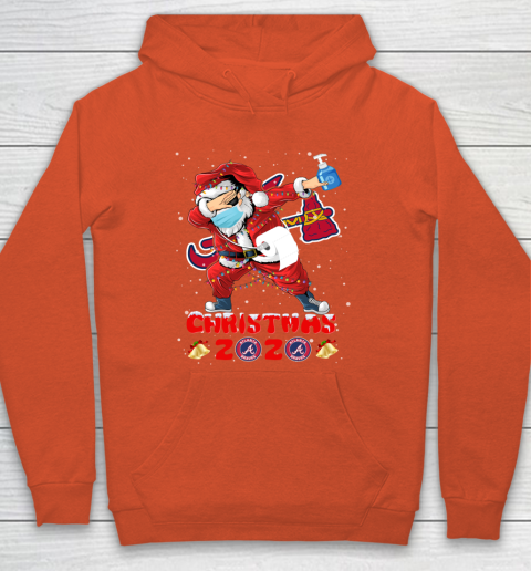 Atlanta Braves Funny Santa Claus Dabbing Christmas 2020 MLB Hoodie 3