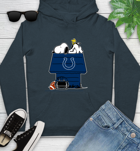 Indianapolis Colts NFL Football Snoopy Woodstock The Peanuts Movie Youth Hoodie 8