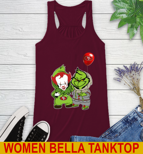 San Francisco 49ers Baby Pennywise Grinch Christmas NFL Football Racerback Tank 3