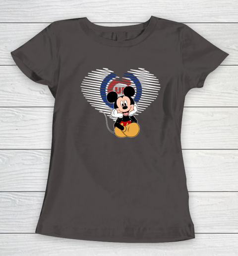 MLB Chicago Cubs The Heart Mickey Mouse Disney Baseball Women's T-Shirt 11