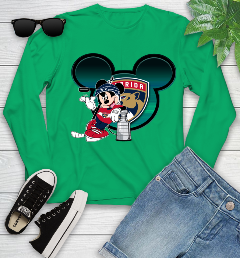 NHL Florida Panthers Stanley Cup Mickey Mouse Disney Hockey T Shirt Youth Long Sleeve 6