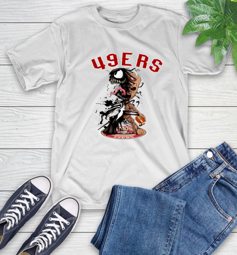 NFL San Francisco 49ers Football Venom Groot Guardians Of The Galaxy T-Shirt