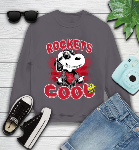 NBA Basketball Houston Rockets Cool Snoopy Shirt Youth Sweatshirt 4