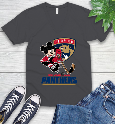 NHL Florida Panthers Mickey Mouse Disney Hockey T Shirt V-Neck T-Shirt 5