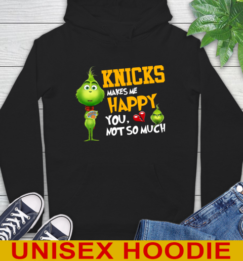 NBA New York Knicks Makes Me Happy You Not So Much Grinch Basketball Sports Hoodie