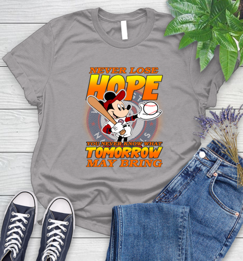 Washington Nationals MLB Baseball Mickey Disney Never Lose Hope Women's T-Shirt 5