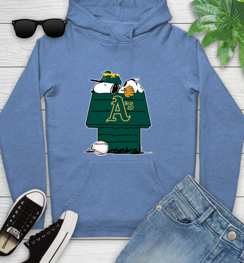 MLB Oakland Athletics Snoopy Woodstock The Peanuts Movie Baseball T Shirt Youth Hoodie 12