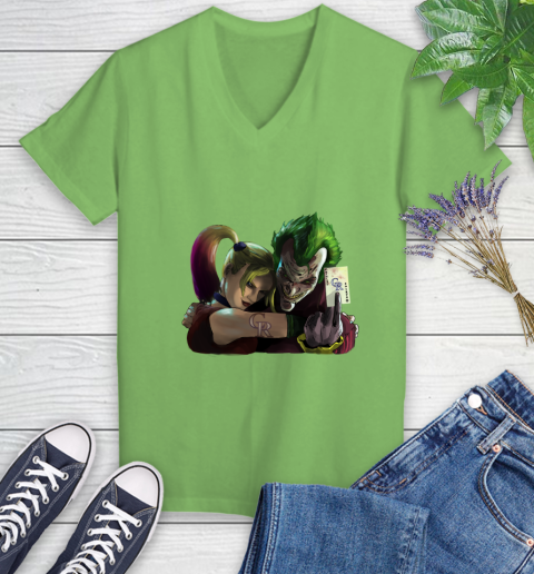 Colorado Rockies MLB Baseball Joker Harley Quinn Suicide Squad Women's V-Neck T-Shirt 11
