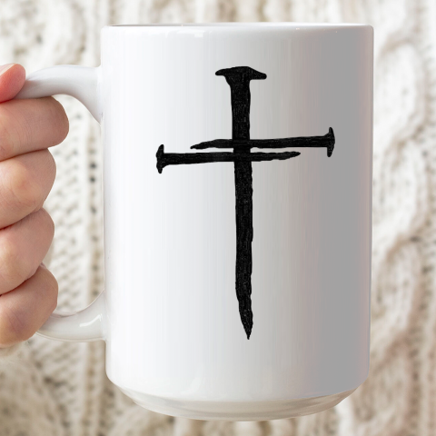Christian Jesus Nail Cross Ceramic Mug 15oz
