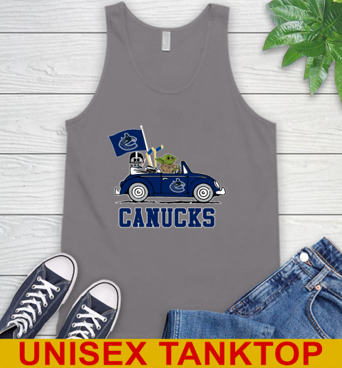 NHL Hockey Vancouver Canucks Darth Vader Baby Yoda Driving Star Wars Shirt Tank Top 7