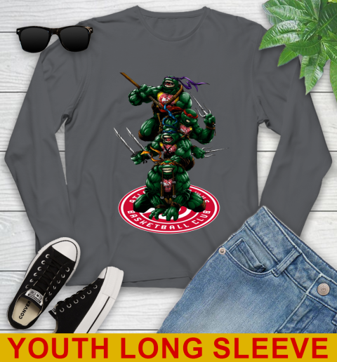 NBA Basketball Atlanta Hawks Teenage Mutant Ninja Turtles Shirt Youth Long Sleeve 9